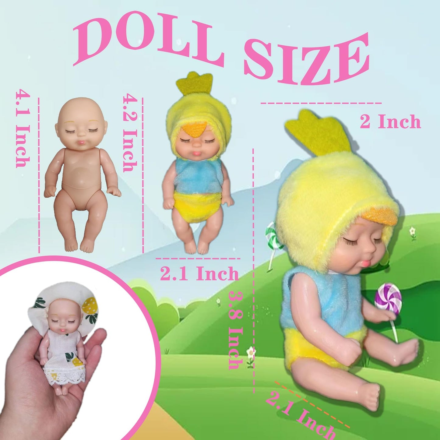Niliswiest Mini Rebirth Doll, Gift Box Miniature Doll, Toys For Kids Over 3 Years Old (Style C)