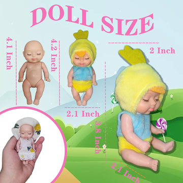Niliswiest Mini Rebirth Doll, Gift Box Miniature Doll, Toys For Kids Over 3 Years Old (Style C)