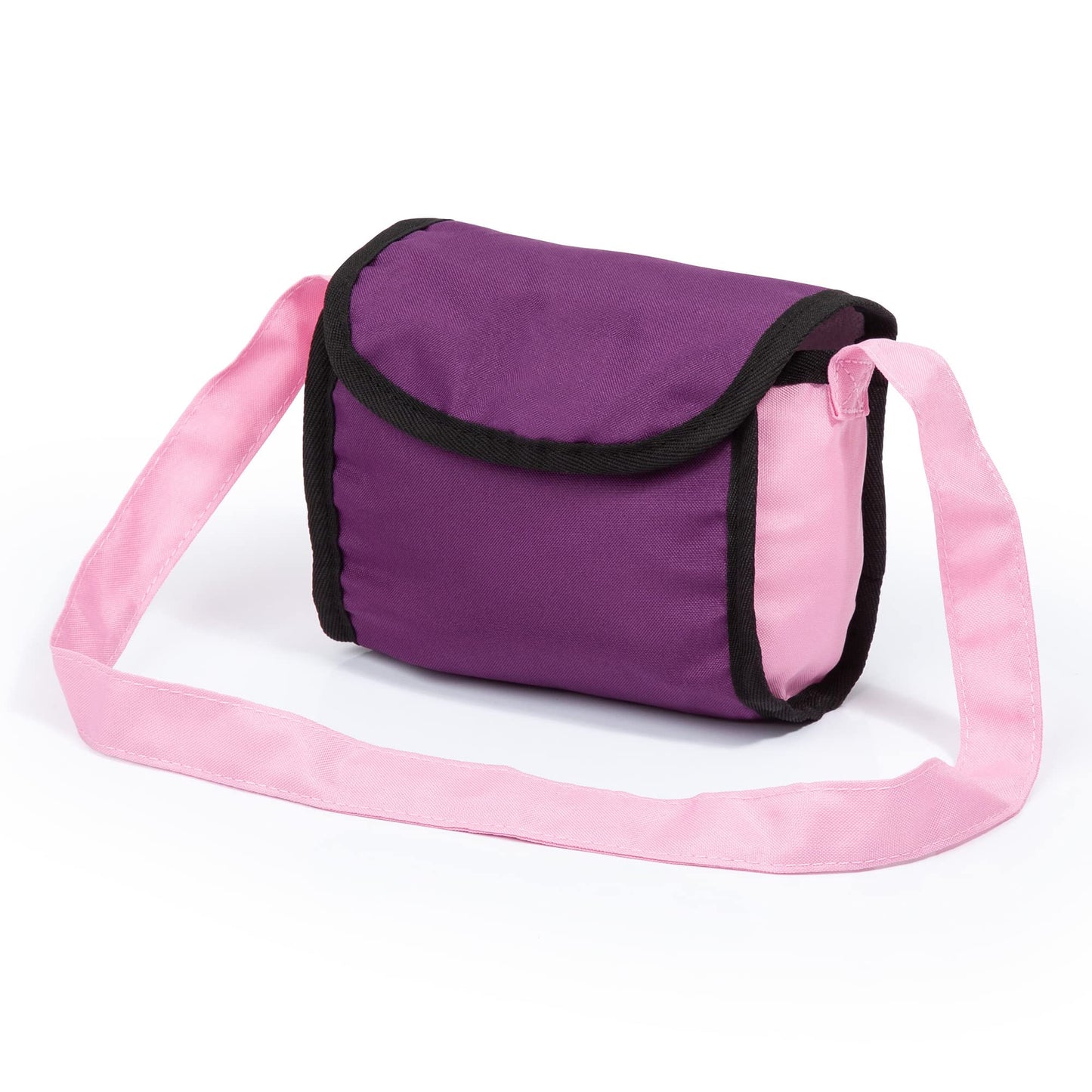 Bayer Design Dolls: Trendy Pram - Purple & Pink - Includes Shoulder Bag, Fits Dolls Up To 18'', Adjustable Handle, Kids Pretend
