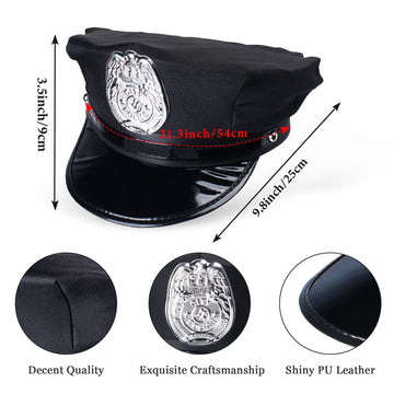 Keymall Kids Police Costume Set-7 Pcs Police Officer Dress Up For Boys-Hat,Vest, Badge,Whistle,Sunglasses,Handcuff,Baton (Set C)