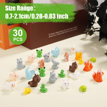 Nqeuepn 30Pcs Mini Resin Animals Set, 15 Styles Tiny Resin Animals Mini Resin Figures Miniature Garden Decor Mini Animals Figures For Diy Crafts Miniature Landscape Dollhouse Decoration