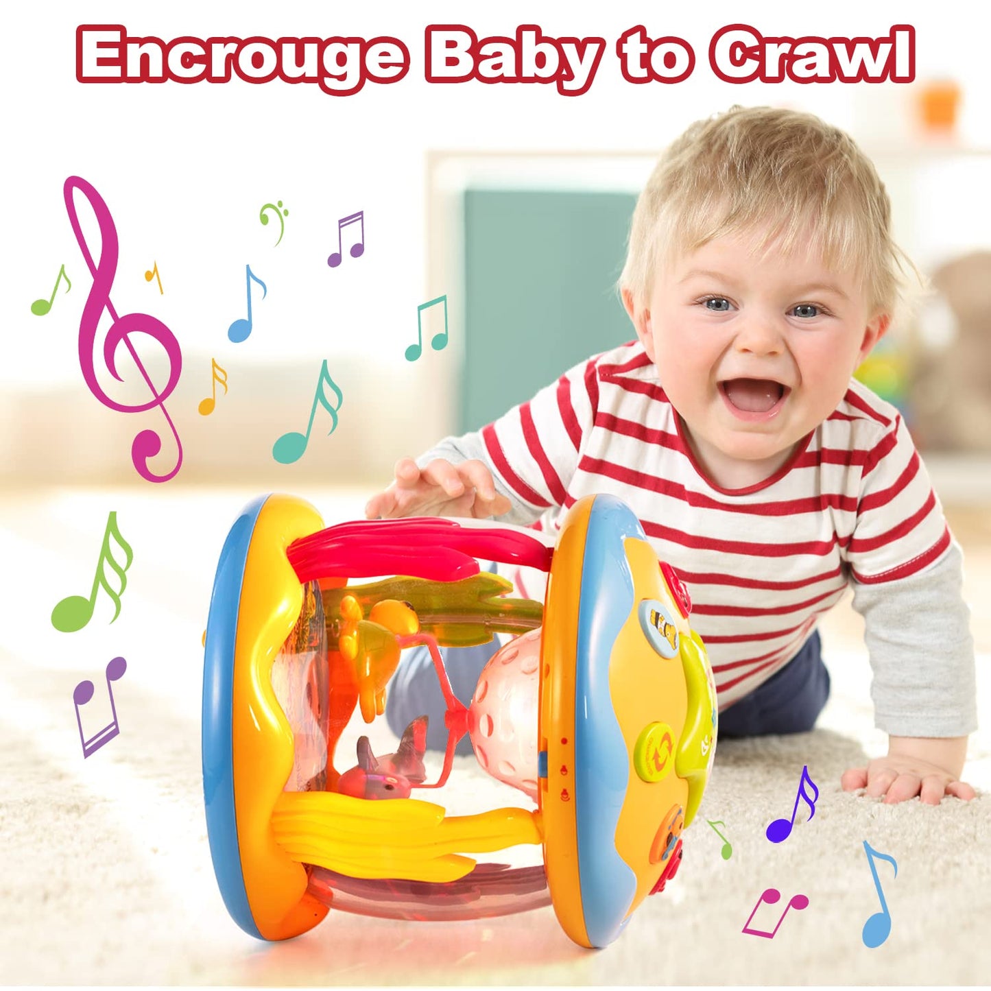 Baby Toys 6 To 12 Months Ocean Projector Baby Light Up Toys Musical Tummy Time Infant Toys 3-6 6-12 12-18 Months 6 7 8 9 Month Old Baby Crawling Toys One Year Old Birthday Gifts Boys Girls