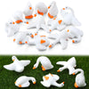 Hokoad 24 PCs Mini Resin Goose Figurines Tiny White Goose Statues for Fairy Garden Terrarium DIY Crafts Dollhouse Decorations (24)