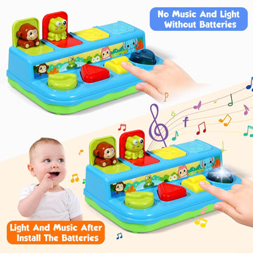 Ainoi Preschool Early Development Cause And Effect Pop Up Toys, Light Musical Baby Infant Toys 6 To 18 Months, Kids Toddler Lear