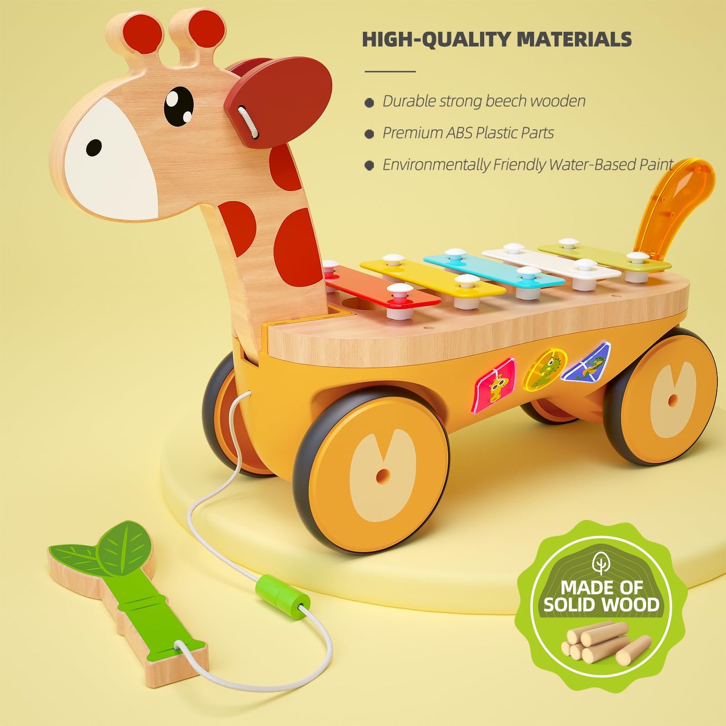 Baby Xylophone Musical Car Toy For Toddlers, Giraffes Truck Toys For 18M+ 2 3 Years Old Kids, Best Christmas Birthday Gifts For