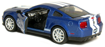 KiNSMART 1:38 Scale Die Cast Metal Model Muscle Car - 2007 Ford Shelby GT500, Blue, 5 inches, KT5310D-Blue, Racing Stripes