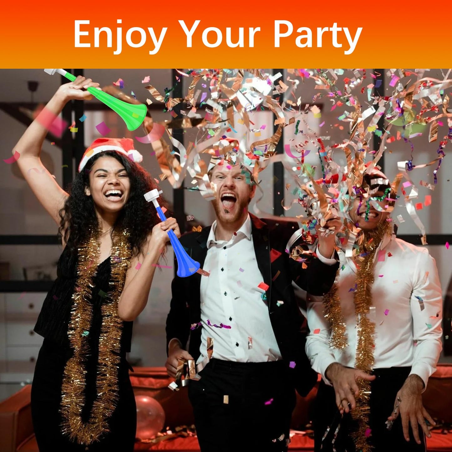 Vuvuzelas Soccer Horn Collapsible Blow Horns Noise Maker Loud Sound Sports Horn Noisemaker for Sporting Events School Graduation Games Party Supplies Favors Accessories