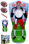 Inflatable Football Target - Double-Sided Toss Football Training Game with Mini Footballs - Fun Kids tossing Football Games for Indoors Outdoors Birthdays Camping Beach - 65 Inch