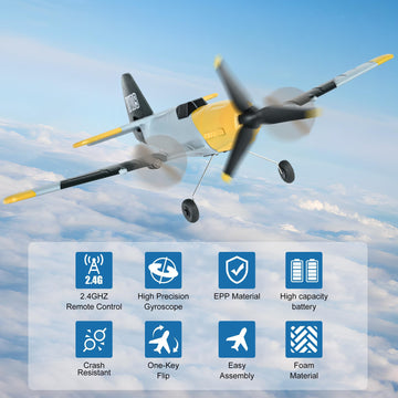 Omnango Rc Plane Toy Drones 3 Channel Bf-109 Airplane,2.4Ghz 6-Axis Gyro Stabilizer Rtf Glider Aircraft Plane Or Beginners Adult