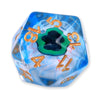 DND Dice Rolling Eyeball D20 Dungeon & Dragon Dice with a Green Bloodshot Eyeball, D20 Blue Polyhedral Dice-5e DND Accessories B