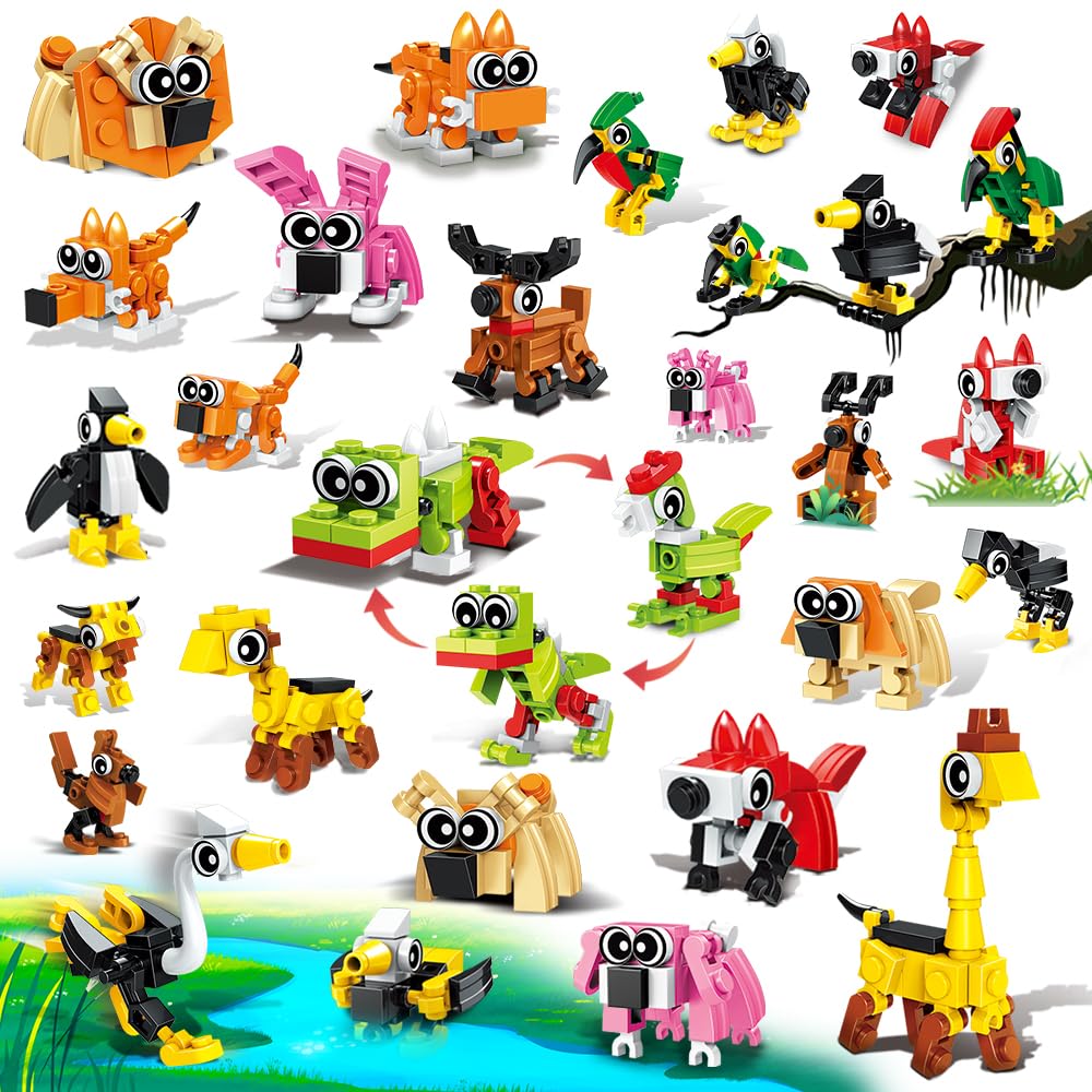 Insoon 30 Pack Party Favors For Easter Gift, 750 Pcs Animals Building Block Toy For Goodie Bag Stuffers, Classroom Student Prizes Children'S Day Birthday For Kids Boys Girls Ages 6-12+