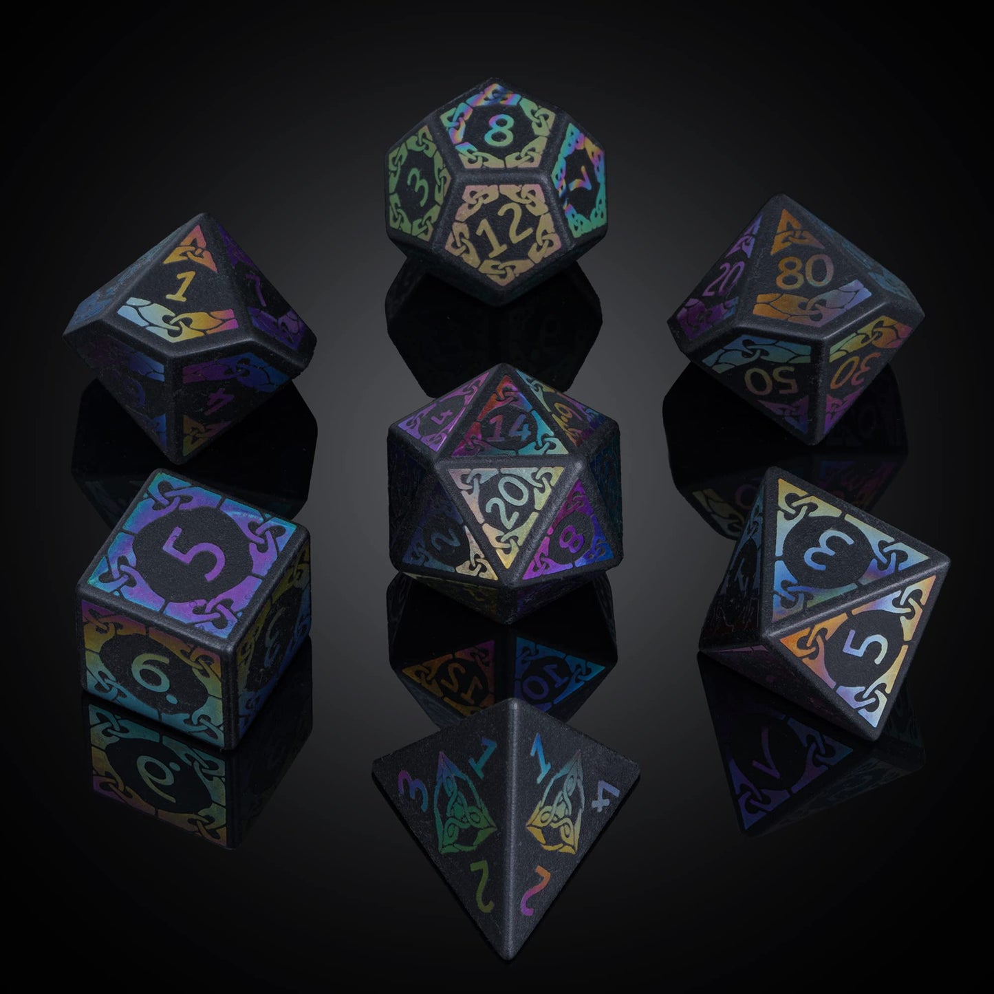 UDIXI Obsidian Dice Gemstone DND Dice Set Stone D&D Dice for Dungeons and Dragons, Stone D and D Dice for MTG Table Games