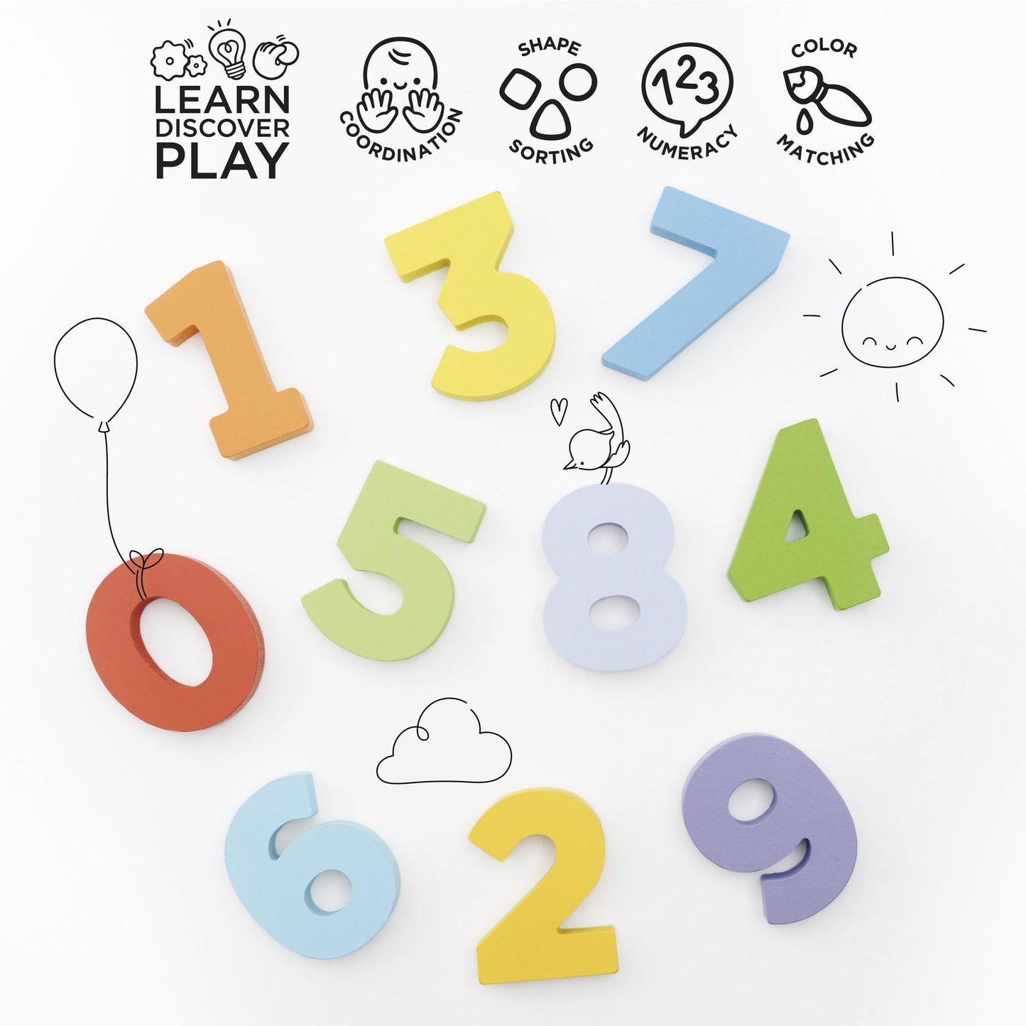 Le Toy Van - Wooden Figures Counting Puzzle Toy | Suitable for Age 18+ Months