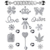 Rhinestone Bling Decoration Charms, Diamond Trend Designer Luxury Cute Jewelry Shoe Accessories For Women Girl Gifts(Silver)