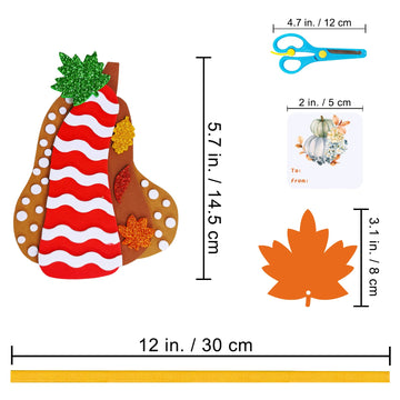 Winlyn 24 Sets Fall Pumpkin Ornaments Decorations Art Sets DIY 3D Fall Pumpkin Craft Kits Pumpkin Fall Maple Leaf Foam Stickers