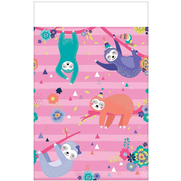 Charming Sloth Paper Table Cover - 54' X 96' (1 Pc.) - Eye-Catching Design - Perfect For Parties, Celebrations & Events