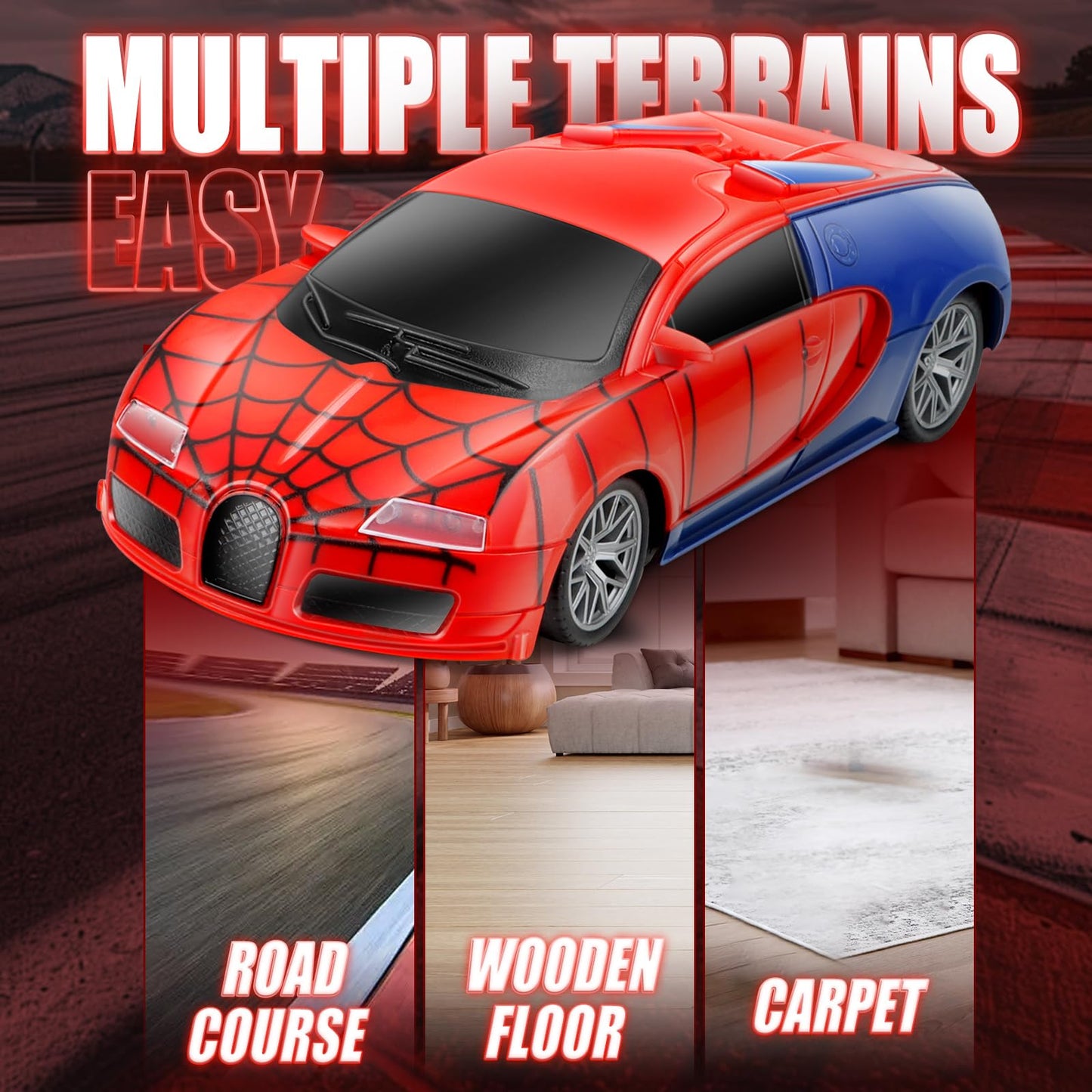 Aooess Remote Control Car Toy for Kids: Spider Rc Cars for Boys Age 4-7 Toy Cars for Boys Age 4-7 Racing Car Toys Spider Toys fo