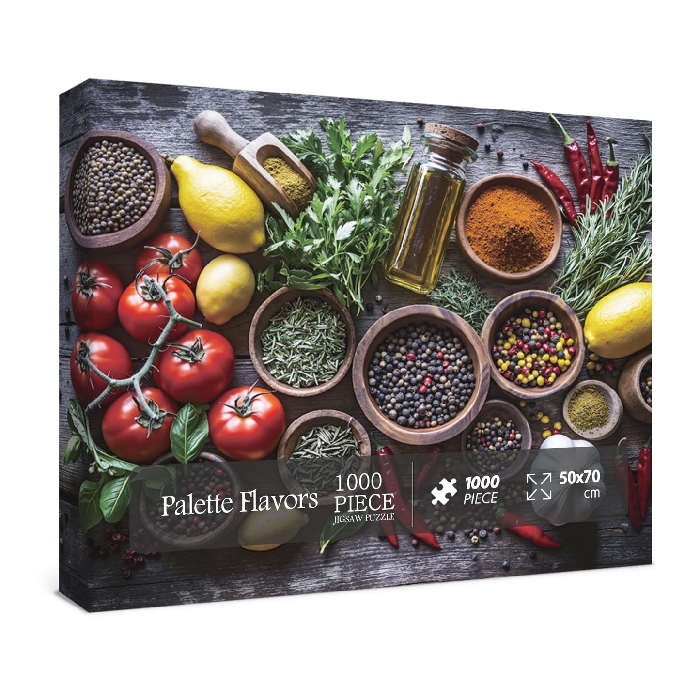 Vintage Vegetable Spices Puzzles for Adults 1000 Pieces, Retro Fruit Plant Art Food Jigsaw Puzzles, Impossible Hard Difficult Ae