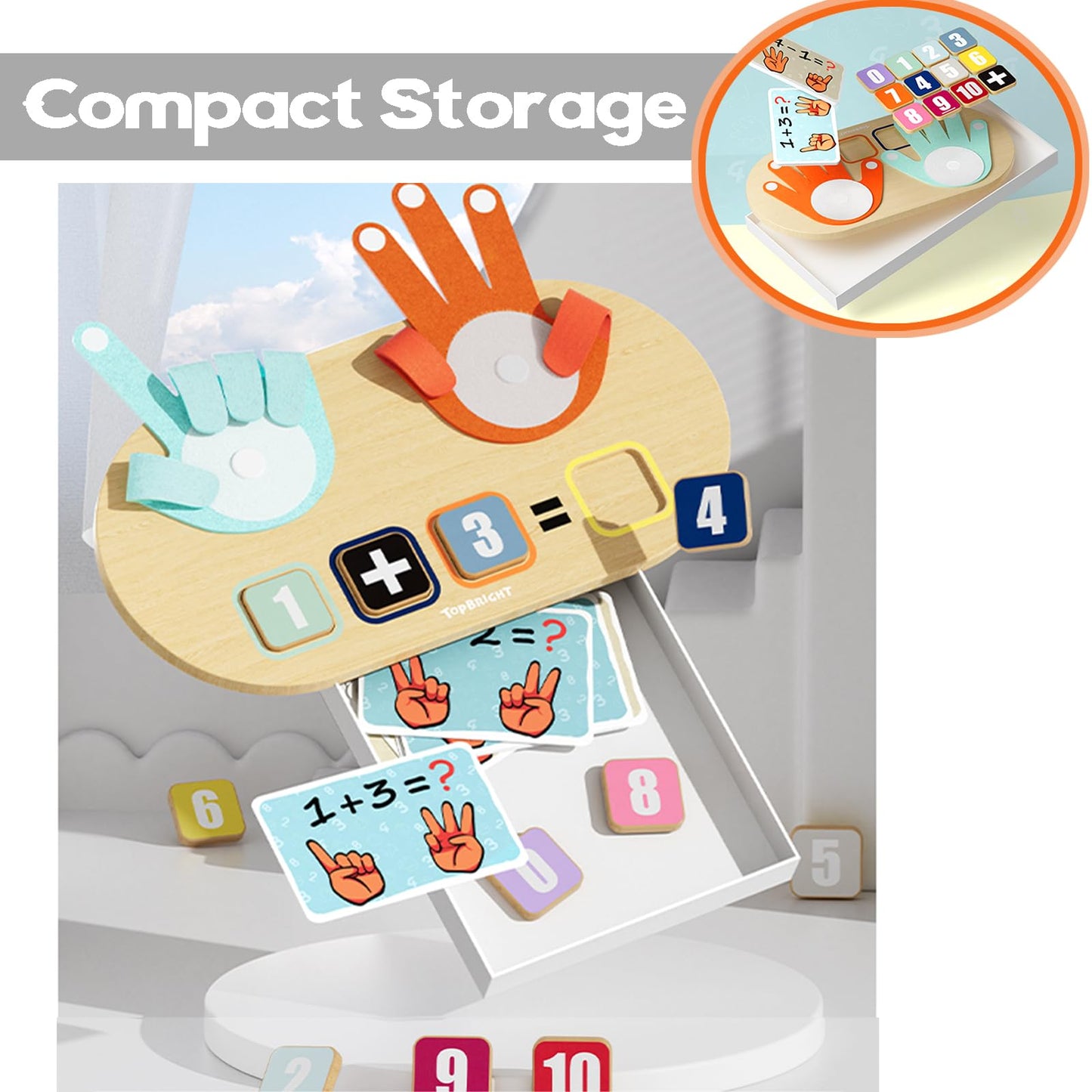 Top Bright Preschool Learning Toys For Toddlers 2-4, Educational Math Manipulatives Number Counting Blocks For Kids, Montessori