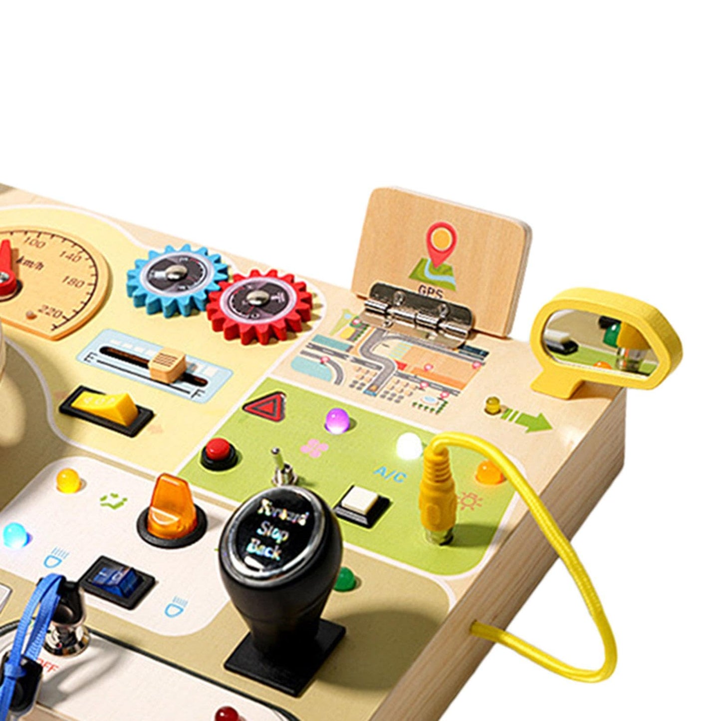 Merishopp Montessori Busy Board Kids Sensory Toys Cognition Game Analog Steering Wheel| Baby Learning Toy | Infant Activity Toy
