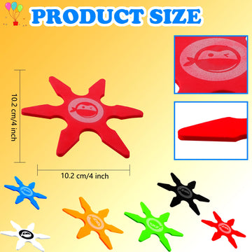 Fahacop 60 Pcs 4 Inch Ninja Throwing Stars Foam Stars Throwing Foam Star Toys for Kids Boys Ninja Theme Party Favors Halloween C