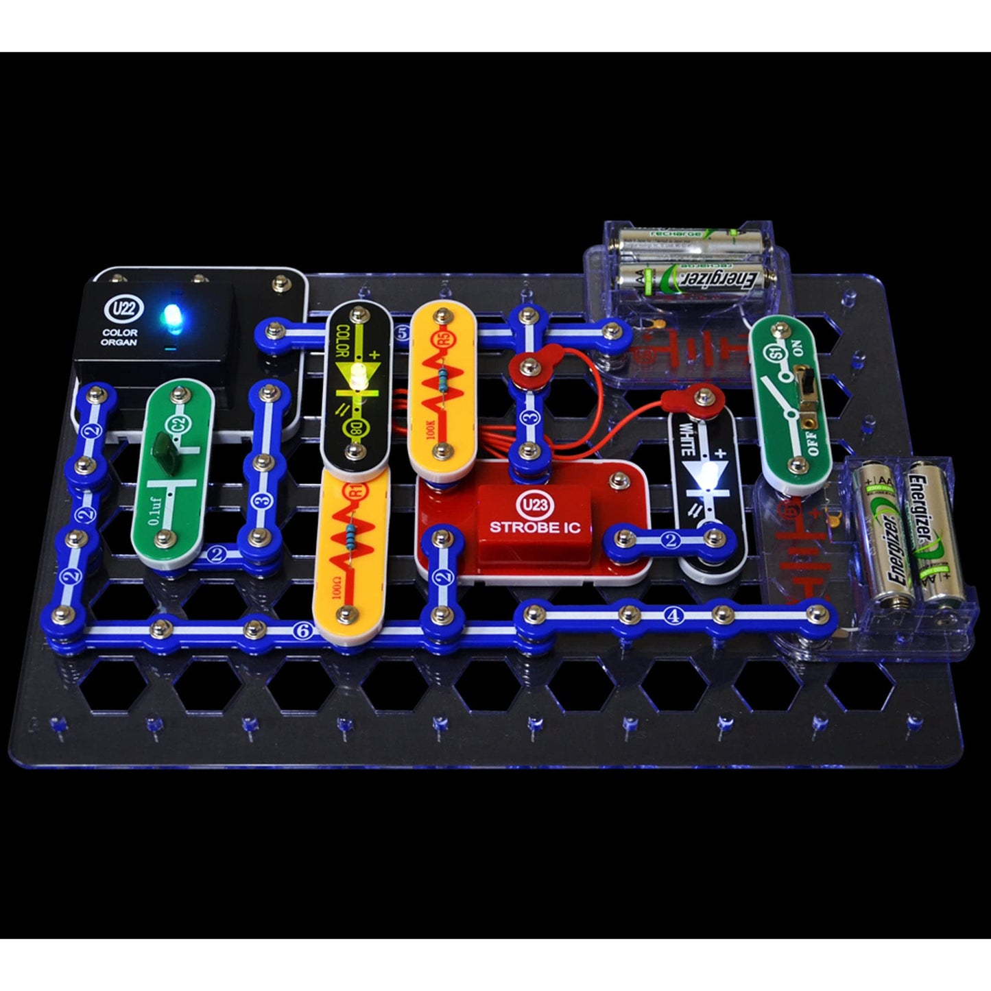 Elenco Snap Circuits Light Set EE-SCL175 - Multi Color, Plastic Educational Electronics Kit