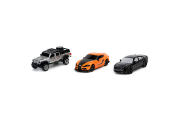 Jada Toys Nano Hollywood Rides Fast & Furious 3 Pk F9, Black