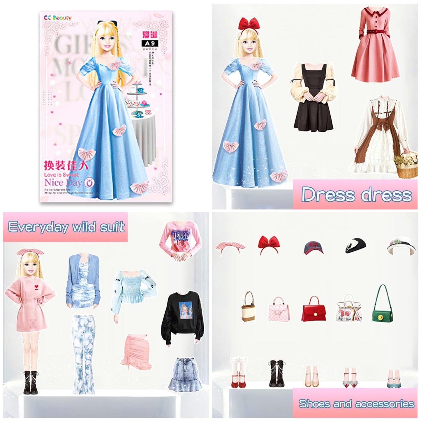 Jhgcvx Magnetic Dress Up Paper Dolls For Girls Ages 4-7,Pretty Princess Game Paper Dolls Dress Up Toys,Creating Imaginative Birt