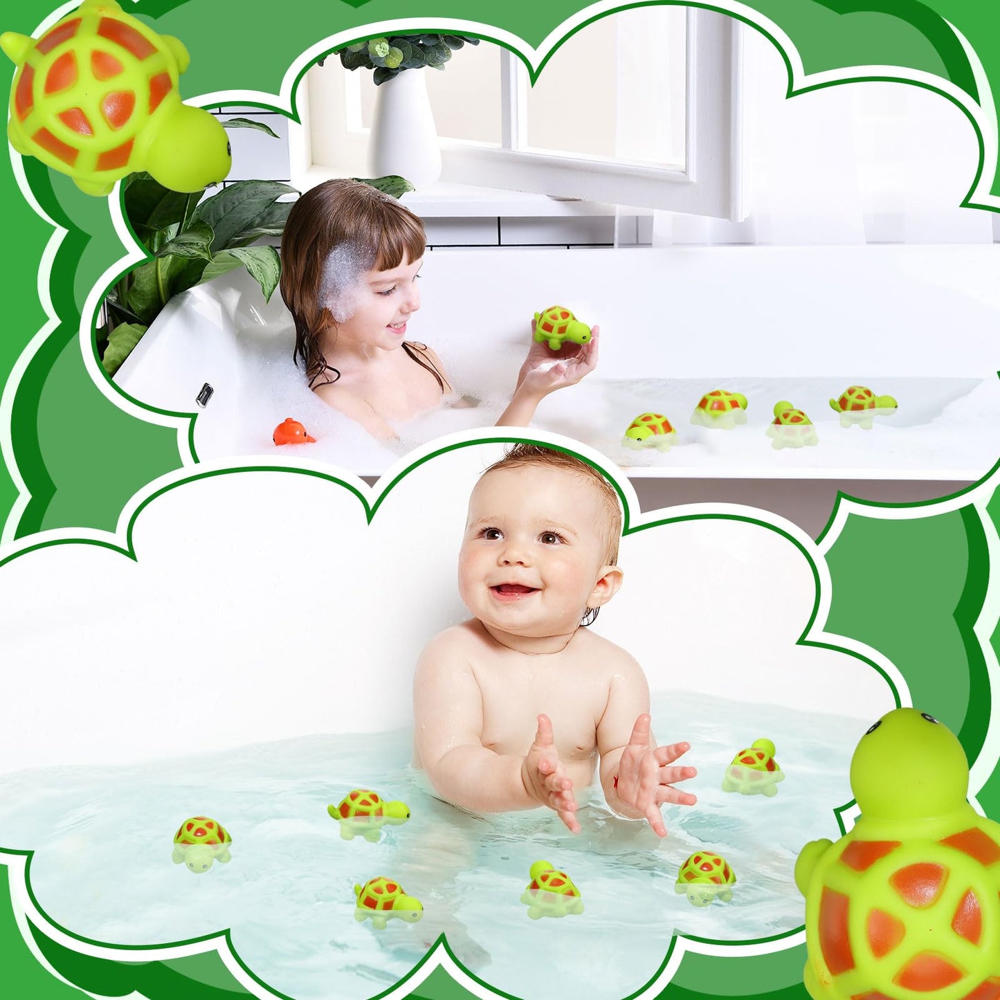 Syhood 50 Pcs Mini Rubber Turtle Bath Toy Screaming Sound Rubber Turtle In Bulk Bathtub Toys Squeaky Preschool Bath Toys For Sho