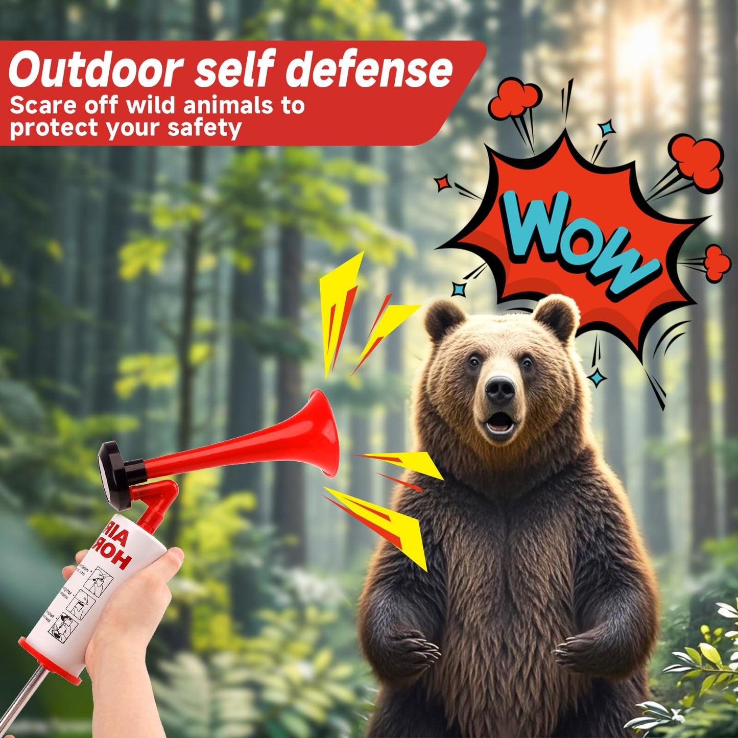 Reusable Air Horn, Banhao Aluminum Handheld Air Pump Horn Loud Safety Horn For Boats Cars Noise Maker Handheld Air Horn 2Pcs