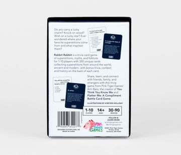 Pink Tiger Games Rabbit Rabbit Card Game - A Fun Game of Superstitions, Pink Color, Family-Friendly, Perfect for Game Nights