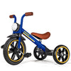 KRIDDO Kids 12 Inch Tricycle - Puncture-Free Wheels, Adjustable Seat, Front Light, Blue, Suitable for Ages 2-5
