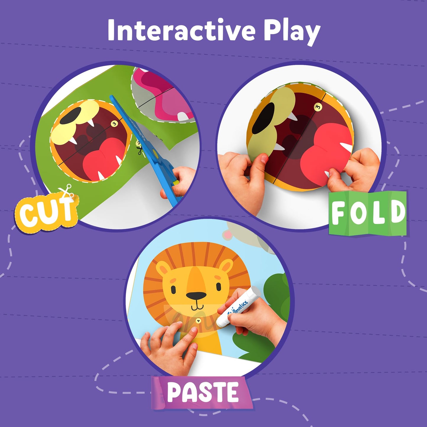 Skillmatics Scissor Skills Activity Book - Snip, Snip, Art & Craft Kit For Kids, 2 Child-Safe Scissors, 25 Fun Activities, Tiktok Viral Sensation, Gifts For Girls & Boys Ages 3, 4, 5, 6, 7