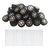EUDAX 50pcs Plastic Roll 2mm Dia Shaft Toys Wheel and 25Pcs STEM Shaft Round Rod Axles for DIY Toy RC Car Truck Boat Helicopter