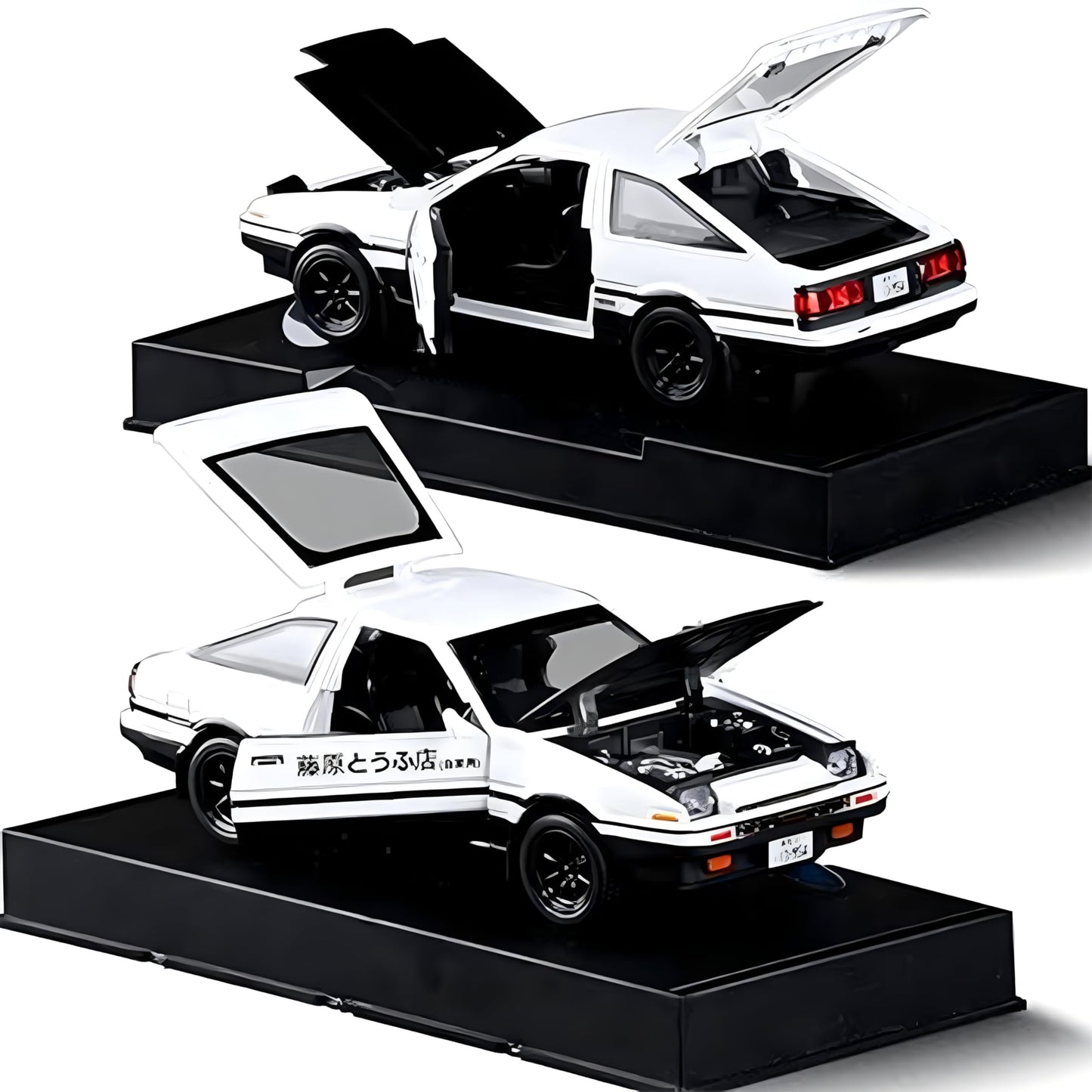 Mzexoma Initial D Toyota Trueno AE86 Alloy Diecast Car Model, Sports Car Toys for Kids and Adults,Pull Back Vehicles Toy Cars (B