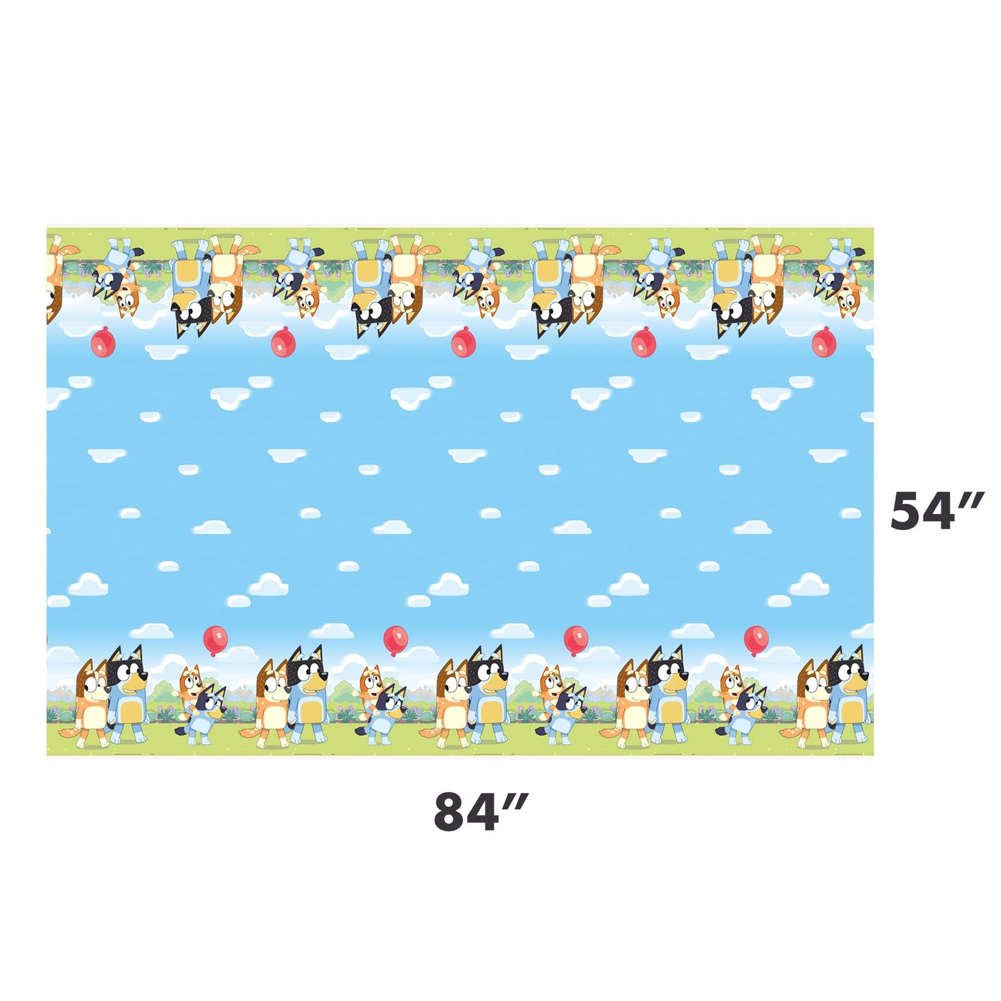 Unique Bluey Birthday Party Supplies - Rectangular Plastic Table Covers (Pack Of 3) And Sticker