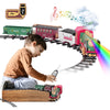 Train Set For Christmas Tree, Updated Chargeable Remote Control Electric Train Toy For Boys Girls W/Smokes, Lights & Sound, Rail