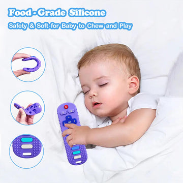 Ersihua 2-Pack Silicone Baby Teething Toys, Fire Tv Remote Shape For 18 Months Infant, Toddlers, Boys And Girls Early Educationa