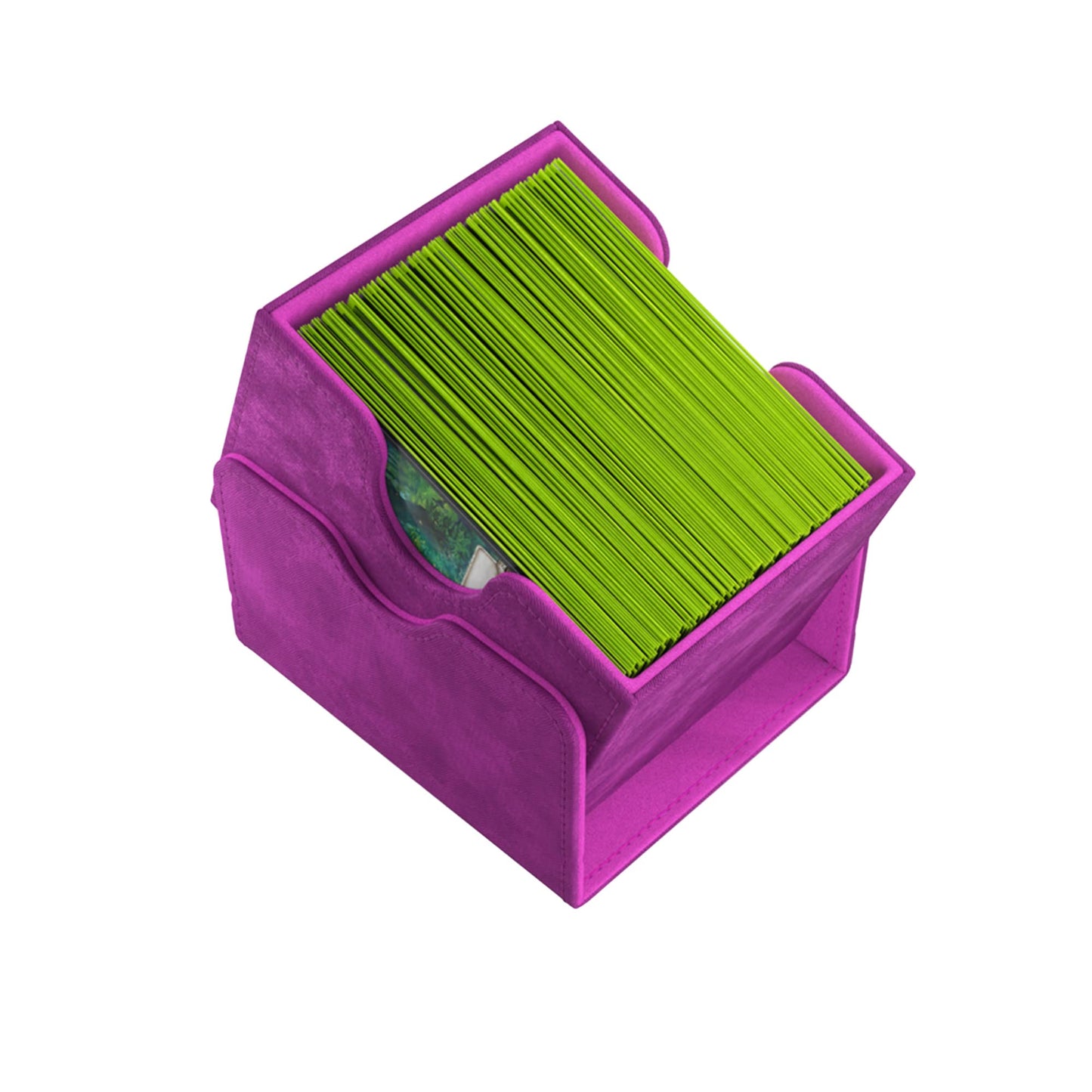 Sidekick 100+ Xl Convertible Deck Box - Sideloading Card Storage With Removable Cover Clips, Holds 100 Double-Sleeved Cards In Extra Thick Inner Sleeves, Purple Color, Made By Gamegenic