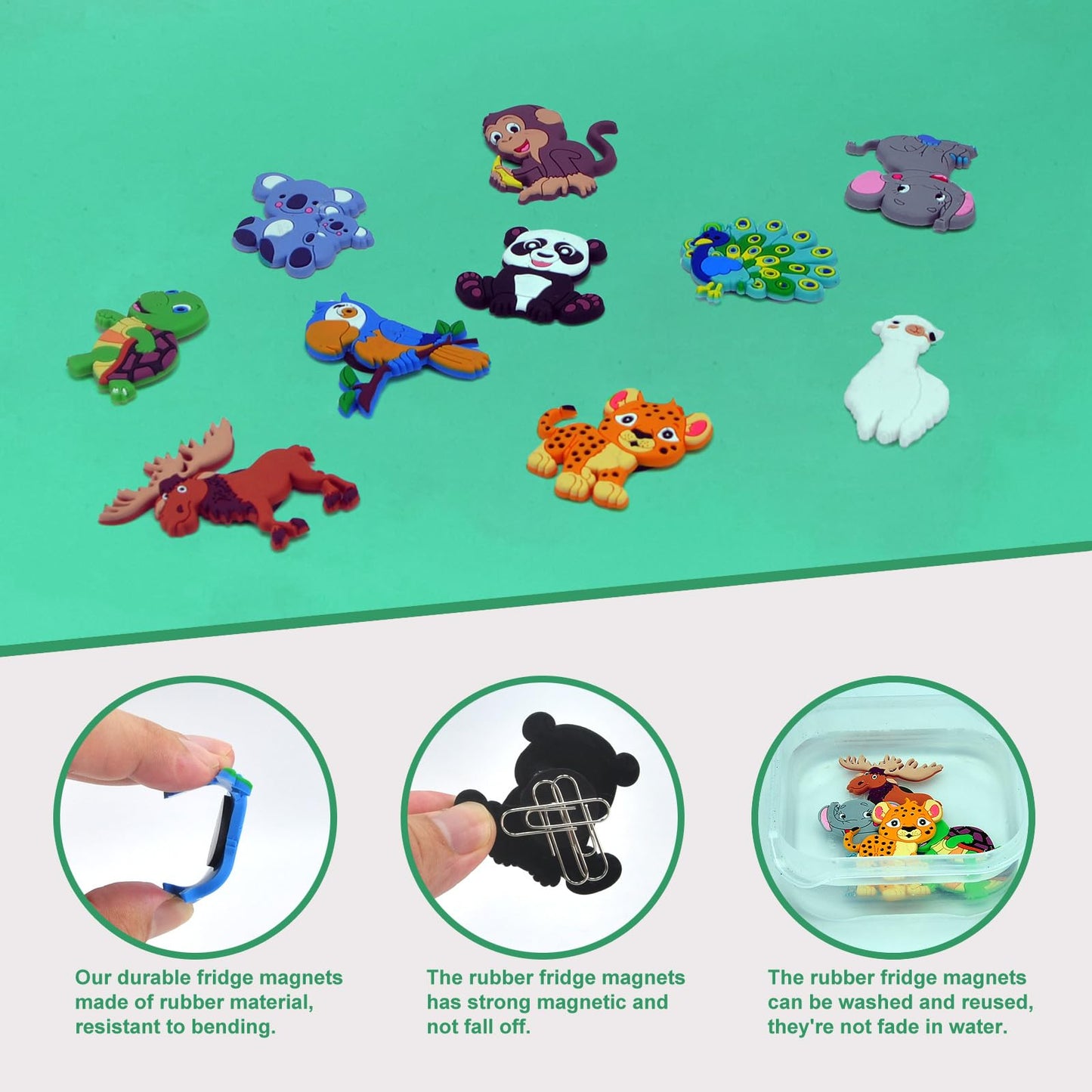 10 Pcs Fridge Magnets For Toddlers 1-3,Refrigerator Magnets For Kids,Kids Magnets Educational Toys,Learning Animals Magnets For Babies,Animal Cartoon Magnet