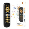 Orzbow Baby Remote Control Toy For 6 Months+ With Music, Tv Remote Toy With Realistic Light And Sound - English, French And Spanish For Infant Play - Bpa Free, Black