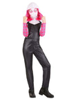 Marvel Spider-Gwen Official Youth Halloween Costume - Premium Quality Hooded Jumpsuit With Pull On Fabric Mask (Medium)