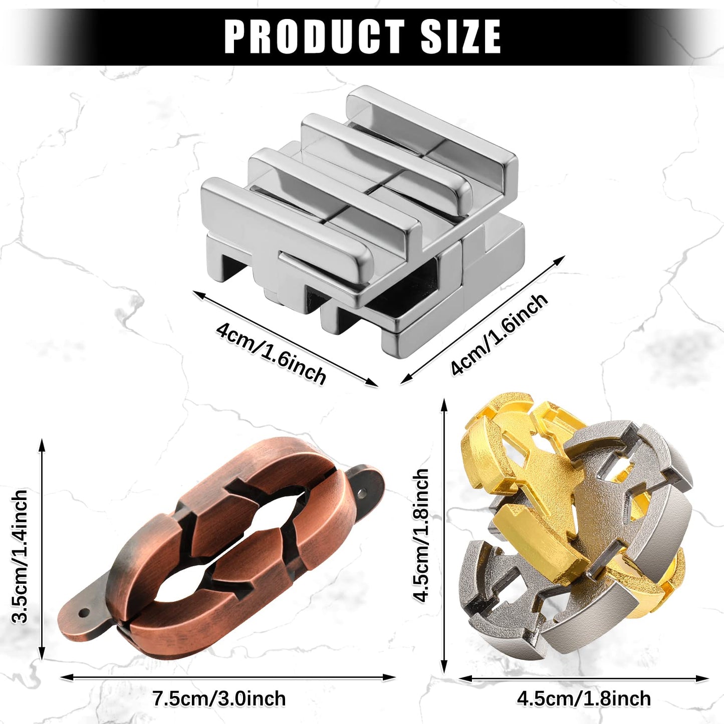 Brain Teaser Metal Puzzle Toys 3D Unfasten Interlocking Puzzle Games For Adults Teens Gifts (Stylish Style)