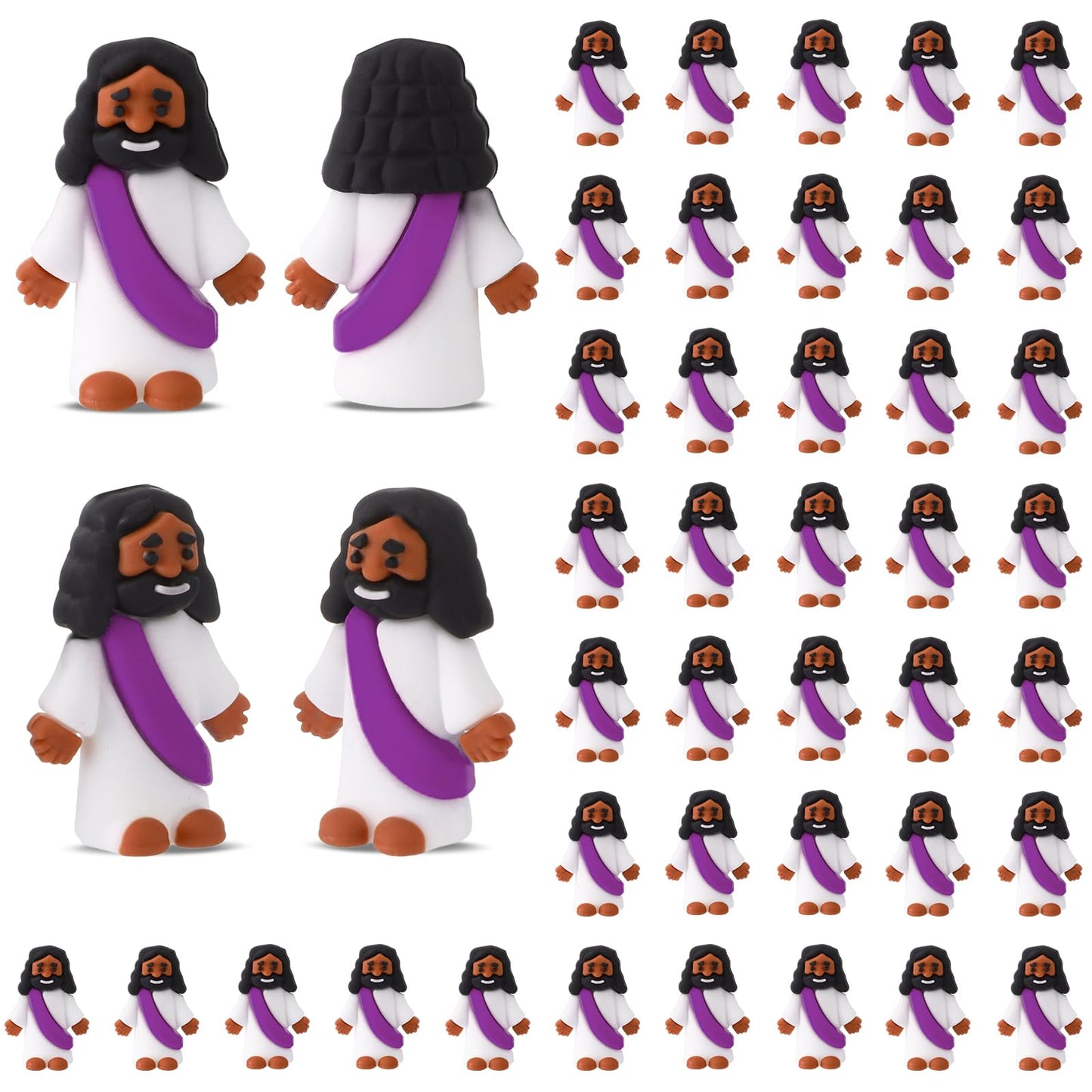 Bememo 50 Pcs Mini Black Jesus Toys Black Jesus Figurine Religious Gifts Little Jesus Figures To Hide And Seek Sunday School Rel