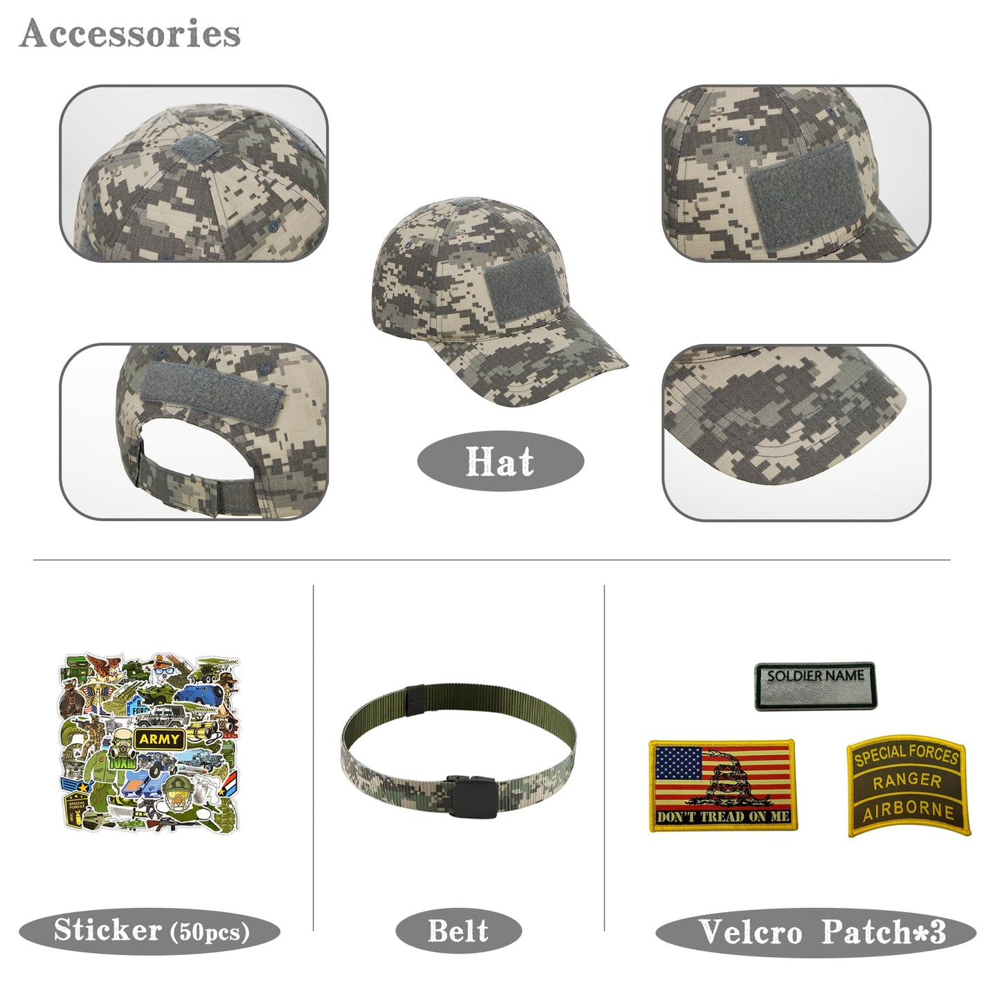 Kosgraiy Kid Army Costume,Kid Deluxe Soldier Costume,Military Costume Boy And Girl,Army Camouflage Uniform For Kid,L/8-10Years