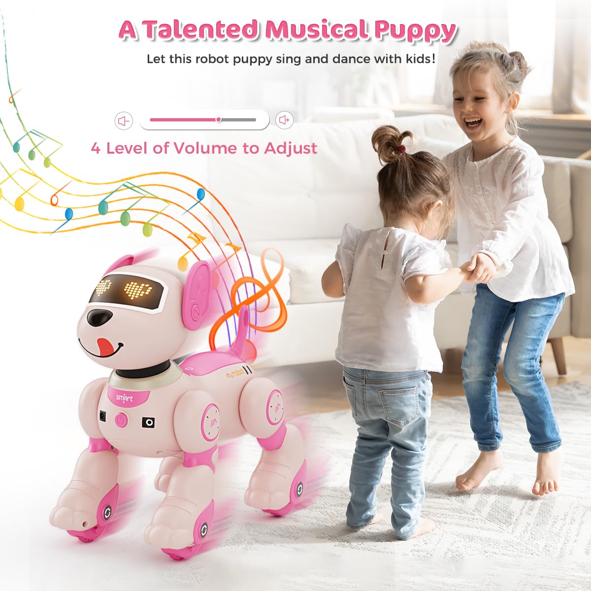 Vatos Robot Dog Toy For Kids, Voice & 2.4Ghz Remote Control Robot Pet With Interactive Touch Sensors, Over 20+ Responses, Program Mode, Robotic Puppy Toy For Kids Boys & Girls