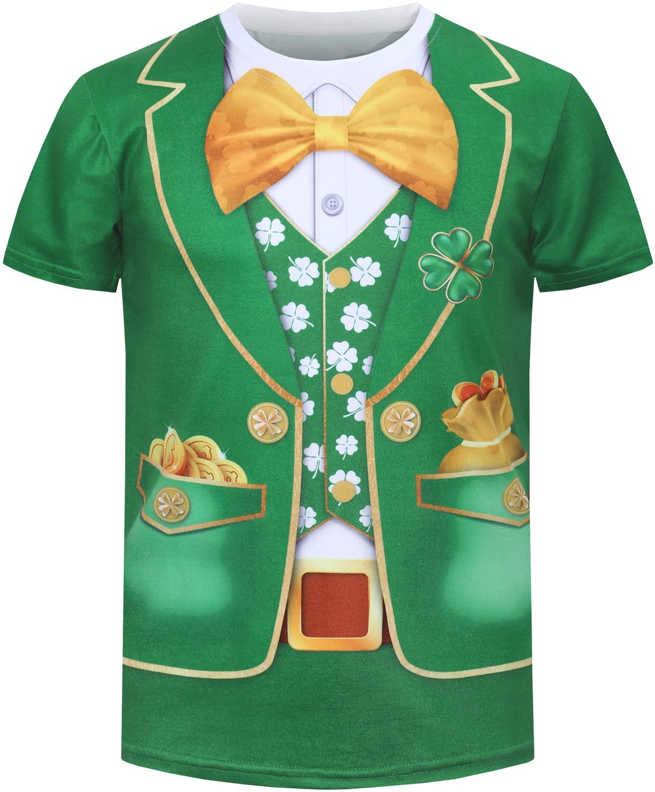 COSLAND Boys' St Patricks Day Shirt for Kids Novelty Topt, Green, Medium