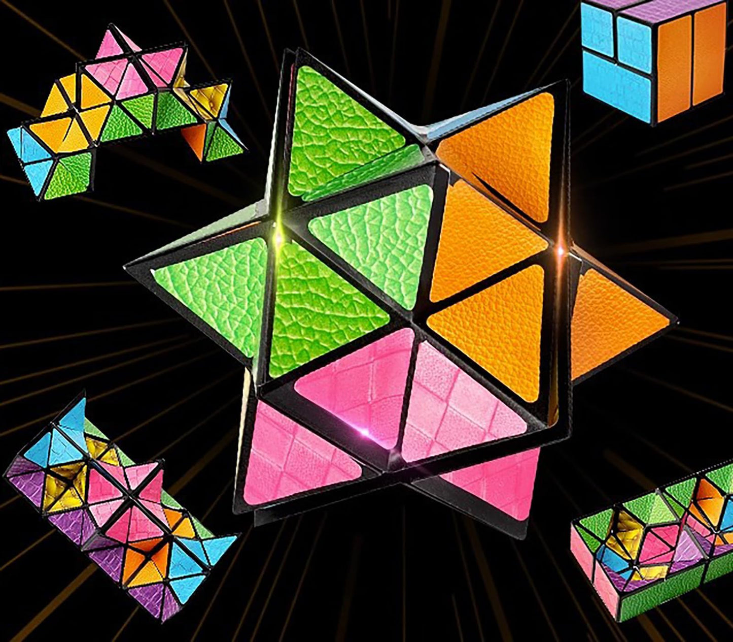 Magic Cube 2 In 1 Set Puzzle Brain Teasers Toy Geometric Brain Teaser Puzzles Geometry 3D Logic Iq Games Puzzle Cubes For Kids A
