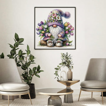 Gnome Wooden Puzzles for mature-themeds 300pcs Gnome Wooden Jigsaw Puzzles for mature-themeds Flowers Unique Shaped Jigsaw Puzzles Creative Gift for Friend Family Game Large Size 15'' x 14.1''