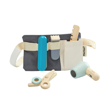 PlanToys Hair Dresser Pretend Play and Role Play Set (3492) | Sustainably Made from Rubberwood and Non-Toxic Paints and Dyes
